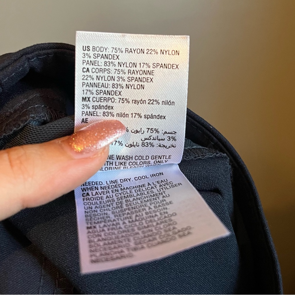 NWT Alfani Sz 16 Long Women’s Navy Blue Tummy Control Trouser Pants Ret $49! - Picture 13 of 13